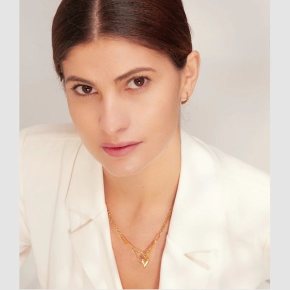 NEW 18K Gold Plated Heart Link Chain Necklace a - Picture 7 of 7